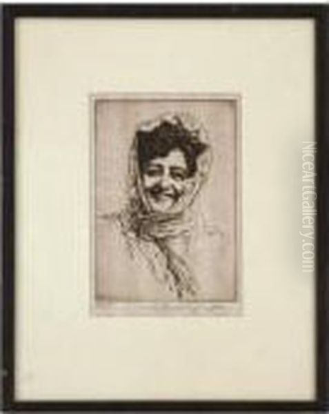 Study Of A Lady Wearing A Shawl - view 1