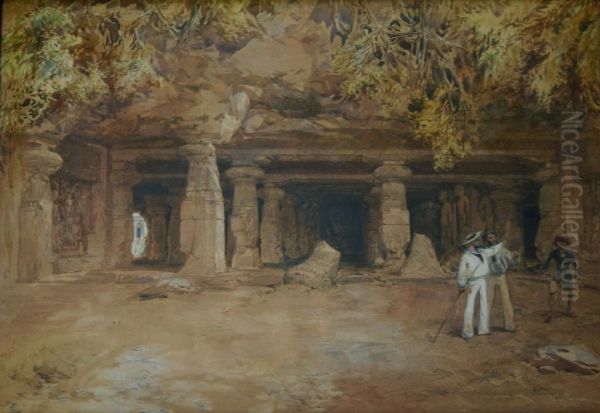 Temple Of Elephanta Near Bombay - view 1