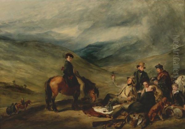 A Shooting Party Regaling- A Scene In The Moors - view 1