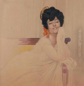 A Portrait Of Mrs. Luisa aldova by Karel Simunek