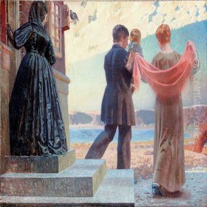 A Family On Their Way To Church by Knud Sinding