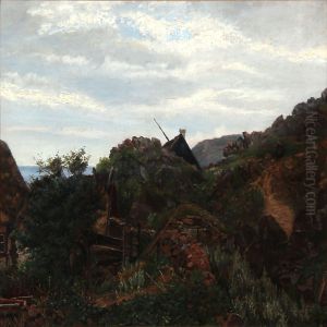 Landscape With Saint-tugen Kirke In Brittany by Knud Sinding