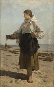 Fishing-girl 1877 by Otto Ludvig Sinding