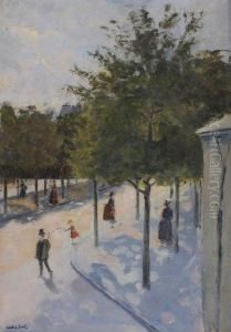 Promeneur Sur L'avenue by Andre Sinet