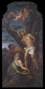 Pflege Des Hl. Sebastian Durch
Irene Und Eine Dienerin. by Johann Kaspar Sing
