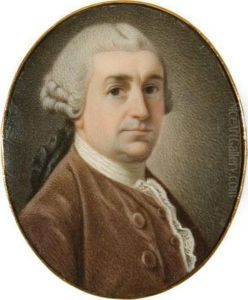 Portrait Miniature Of The Actor David Garrick And Wearing A Mole-colored Jacket.