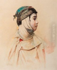 Jeune Algerienne Au Foulard by Joseph Sintes