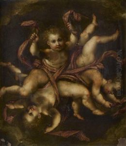 Trois Putti Dans Les Nuees Trois Putti Dans Les Nuees
