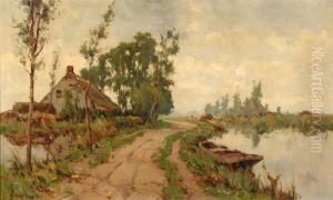 Farm On A Canal by Jan Sirks