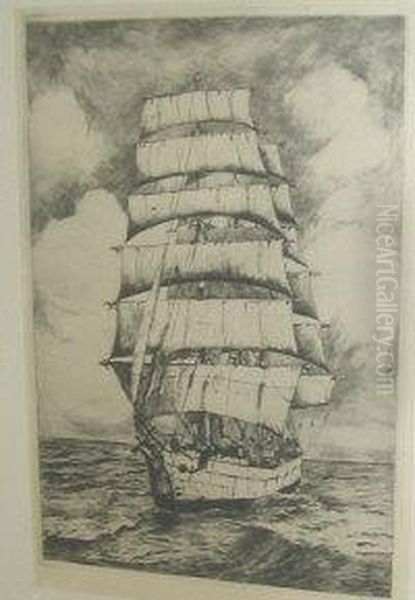 A Barque In Full Sail - view 1