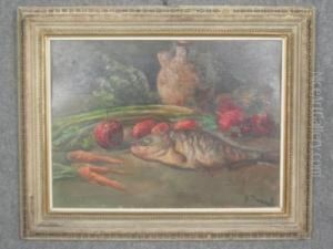 Tavola Imbandita Con Verdura E Pesci by Giovanni Sirombo