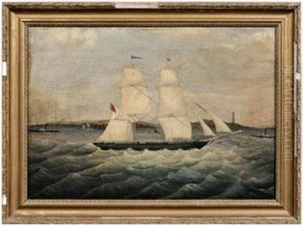 Sailing Vessel "nonsuch" In A Harbor With Paddle Steamers - view 1
