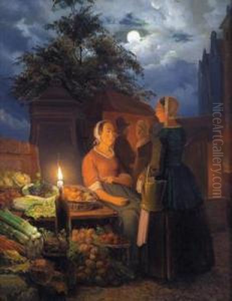 Vegetable Seller In The Moonlight - view 1