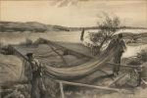Fiskare I Langviksskar by Axel Sjoberg