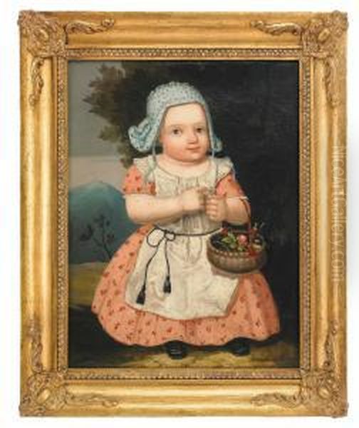 Barnportratt Forestallande Konstnarens Dotter Clara Walborg Malvia Sjostrand - Staende Helfigur - view 1
