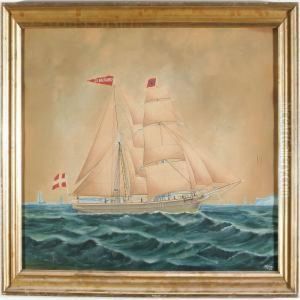 The Danish Brigantine Christian Ix by Lars Petter Sjostrom