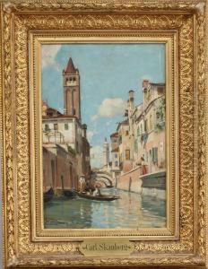 Canal Scene From Rio Di San Barnaba, Venice by Carl Skanberg