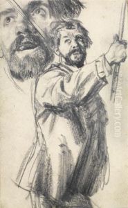 Etude D'homme Avec Reprise De La Tete by Franz Skarbina