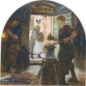 In Der Schmiede by Franz Skarbina