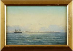Kustlandskap Med Segelbatar by Edvard Skari