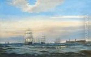 Congested Shipping Lanes Off Kronborg Castle, Denmark by Edvard Skari