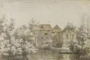 A Watermill, Probably Near Croydon by Jonathan Skelton