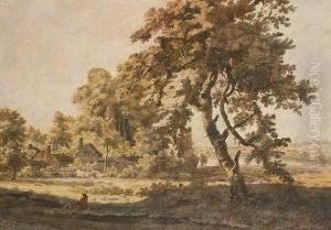A Shepherd Resting In The Shade Of A Nearbytree by Jonathan Skelton