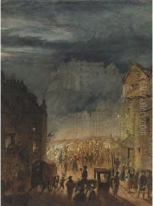 The Porteus Riots - A Scene From The Heart Of The Midlothian by James Skene Of Rubislaw