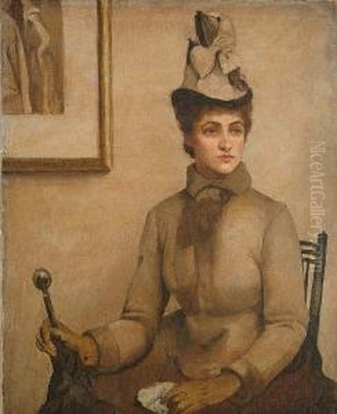 A Portrait, Half Length, Of A Lady Seated In A Chair - view 1