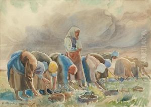 In The Field. Beets Digging by Wladyslaw Skoczylas