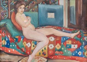 Akt We Wnetrzu by Wladyslaw Skoczylas