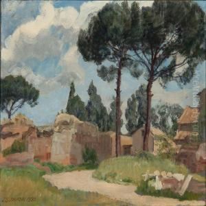 View Of The Palatine Hill In Rome by Joakim Skovgaard