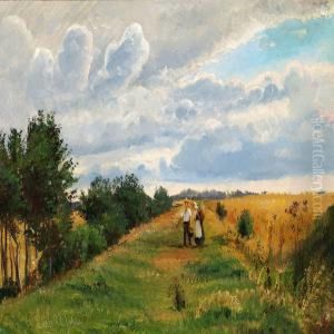 Homeward Bound After A Long Day's Work In The Field by Peter Christian T. Skovgaard
