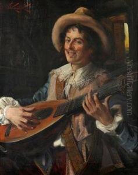 A Lute Player - view 1