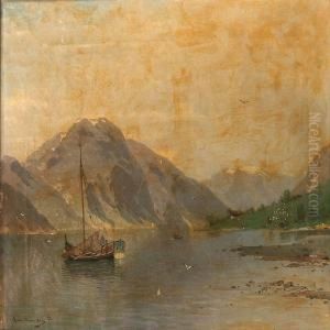 Fiord Scene From Norway by Ludvig Skramstad