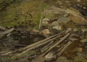 Studie Avtommerstokker Lagt Over Bekk by Christian Eriksen Skredsvig
