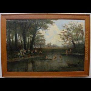 Boys Swimming, Wiltse Creek, Athens, Ontario