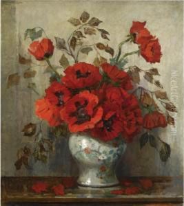 A Still Life With Poppies In A Vase