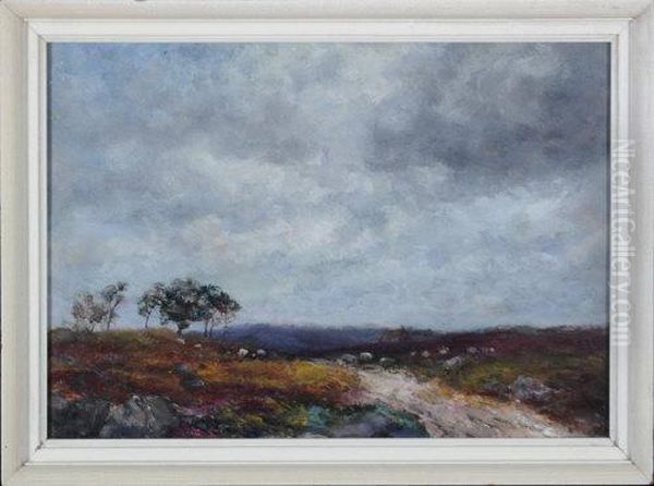 A Moorland Scene With Sheep - view 1