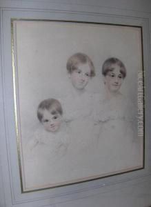 Portrait Of Three Children by Josiah Slater