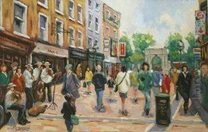 The Top Of Grafton Street by James Sinton Sleator