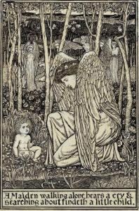 A Maiden Walking Alone Hears A Cry And Searching About Findeth Alittle Child by Bernard Sleigh