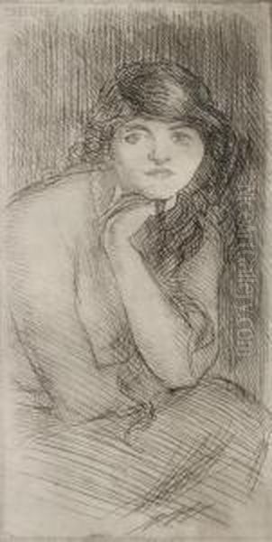 Woman With Hand To Chin - view 1