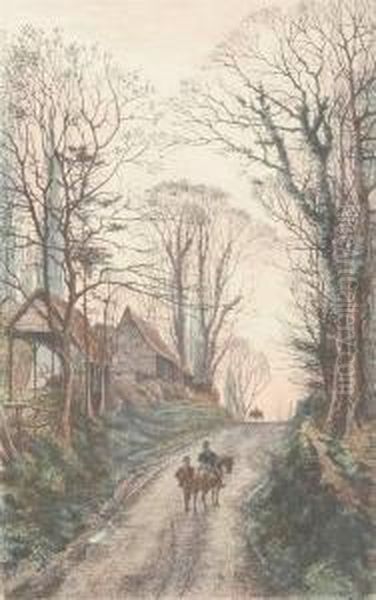 Travelers On A Road In Middlesex - view 1