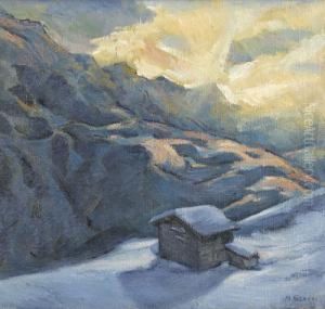 Winterliche Gebirgslandschaft Mit Alphutte. by Marcel, Marceli Slodki