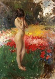 Nu Dans Un Jardin En Fleur by Maryan Slugocki