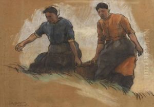 Katwijk; Two Fisherwomen by Willy Sluyters
