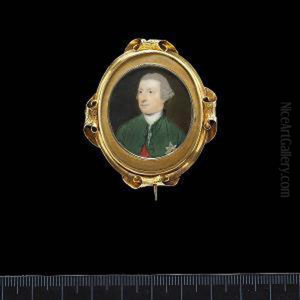 A Nobleman, Wearing Deep Green Coat, White Lace Cravat, Red Sash And Breast Star Of The Order Of The Bath And Powdered Wig Worn - view 1