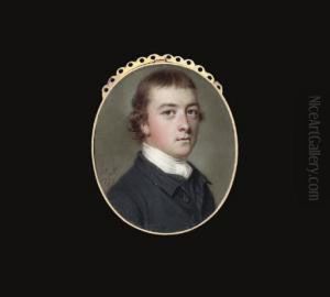 A Young Gentleman, In Black Coat And Waistcoat, White Cravat by John I Smart