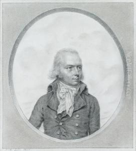Mr. Booty, Ship's Bursar, Wearing Jacket, Waistcoat And Tied Cravat, His Hair Powdered, Stone Surround by John Ii Smart